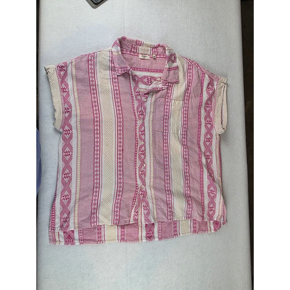 Anthropologie Dylan Pink Western Button Down Size Large